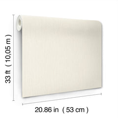 The Chesapeake Elijah Texture Wallpaper by York Wallcoverings is a beige wallpaper roll measuring 33 ft (10.05 m) in length and 20.86 in (53 cm) in width.