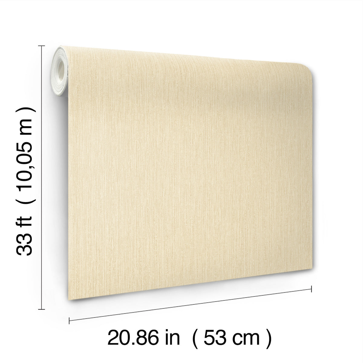The Chesapeake Elijah Texture Wallpaper by York Wallcoverings comes in a beige color and is available in rolls measuring 33 ft (10.05 m) long and 20.86 in (53 cm) wide.