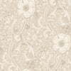 Introducing the Chesapeake Liora Floral Trail Wallpaper by York Wallcoverings—a seamless beige floral trail design featuring intricately detailed large and small flowers, leaves, and swirling vines in soft cream and taupe tones.