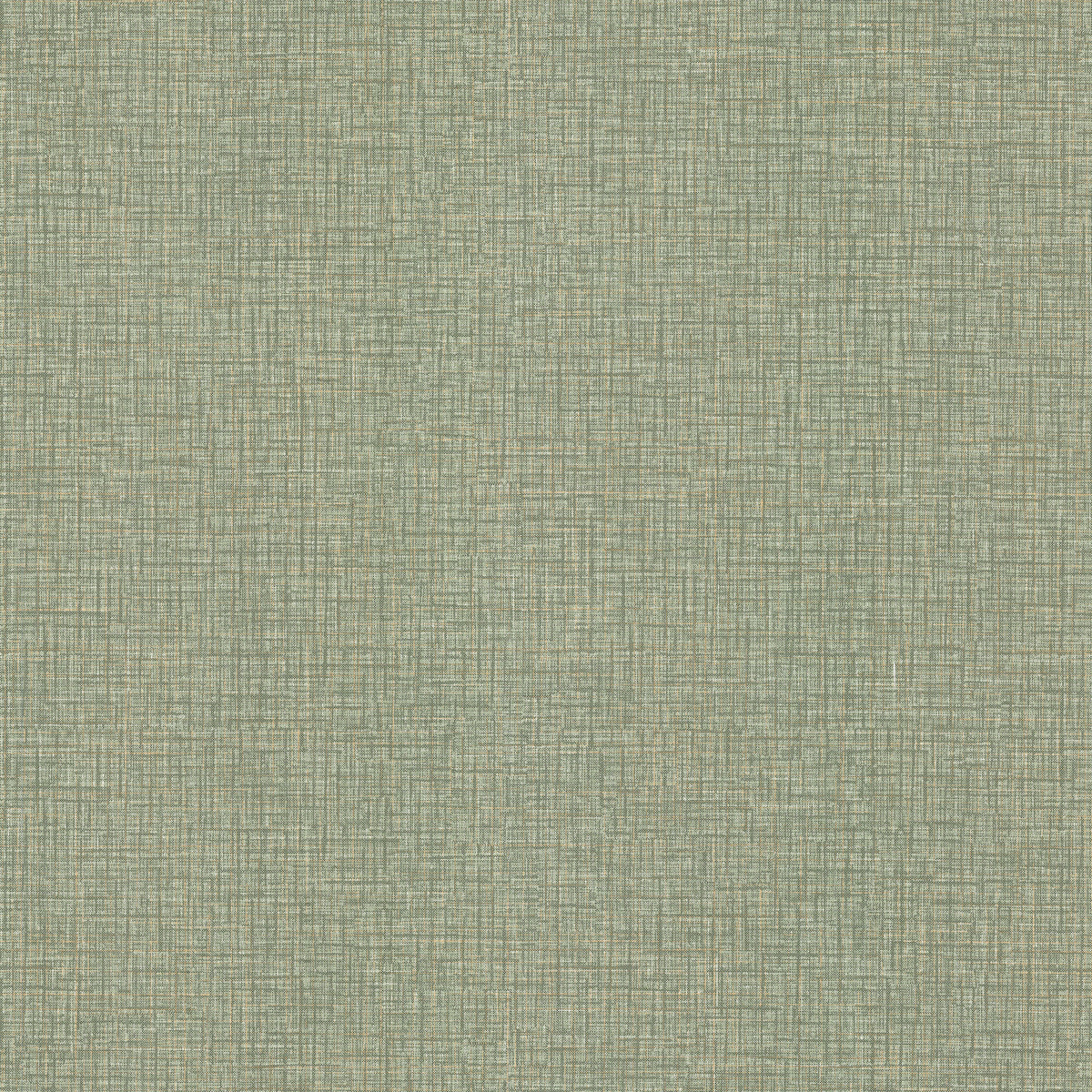 Experience the Beau Faux Fabric Wallpaper from York Wallcoverings, featuring a light green hue with a subtle crosshatch design that mimics the look of woven fabric or linen for a soft, slightly rustic touch.