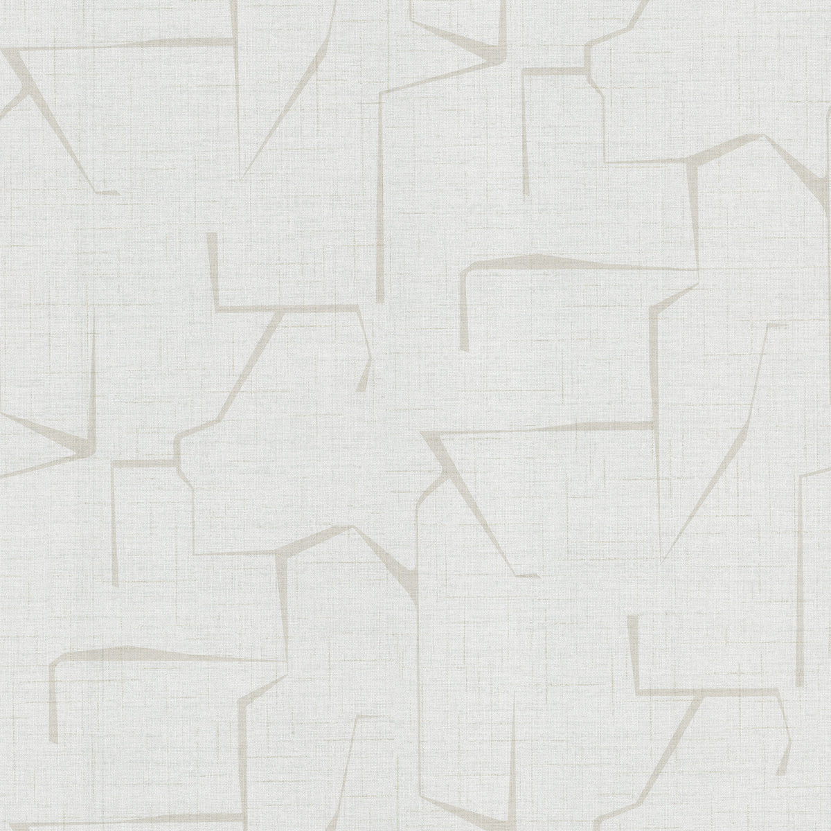 The Lyle Abstract Geometric Wallpaper by York Wallcoverings features thin, light beige lines forming irregular geometric shapes on a white textured background, creating a modern minimalist look.