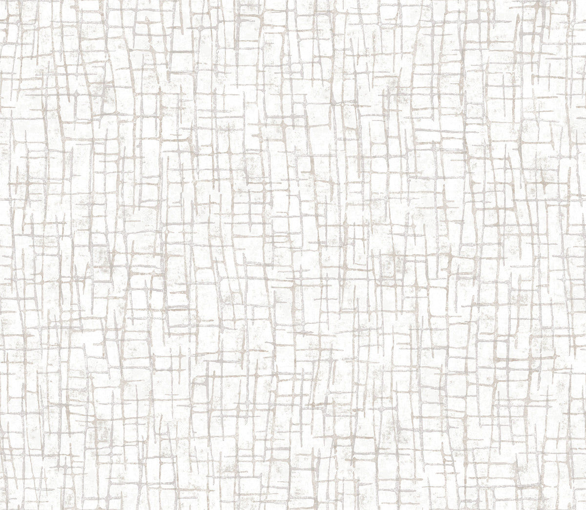 The Rian Linear Abstract Wallpaper by York Wallcoverings features a minimalistic design of evenly spaced, irregular light gray lines intersecting on a white background, creating a hand-drawn grid or woven texture effect.