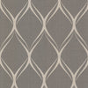 Discover the Gustav Geometric Wallpaper by York Wallcoverings, featuring interlocking beige lines that form diamond shapes across a textured gray background. The softly curving lines create an elegant, repeating lattice design for a sophisticated touch to your space.