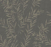 Allerton Bamboo Wallpaper features a dark blue textured background adorned with a pattern of delicate light beige leafy branches, offering a natural, botanical touch in a subtly decorative design.
