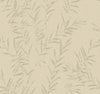 Allerton Bamboo Wallpaper features pale green bamboo leafy branches with a subtle, textured pattern set against a light beige background, creating a soft and tranquil botanical design.