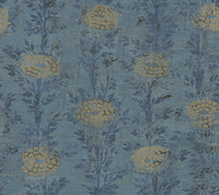 French Marigold Wallpaper Wallpaper Ronald Redding Roll Denim & Gold