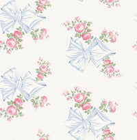 Rosa Beaux Pastel Large Bow Spot Wallpaper Wallpaper A-Street Prints Double Roll Pastel Blue 