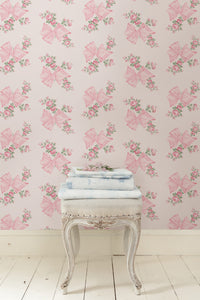 Rosa Beaux Pastel Large Bow Spot Wallpaper Wallpaper A-Street Prints   