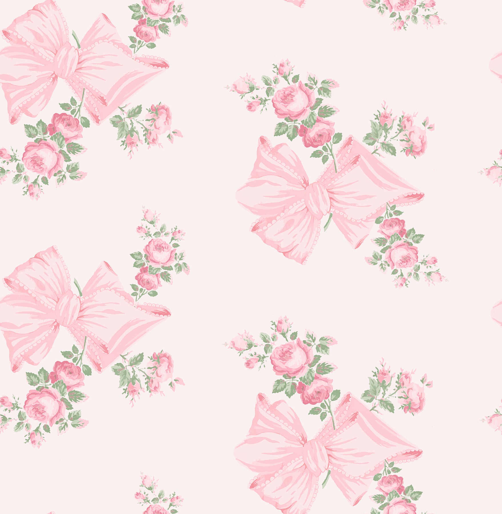 Rosa Beaux Pastel Large Bow Spot Wallpaper Wallpaper A-Street Prints Double Roll Pink Mint 