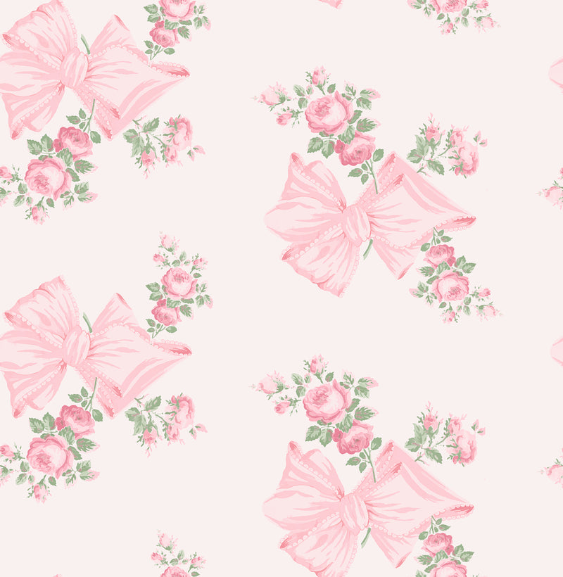 Rosa Beaux Pastel Large Bow Spot Wallpaper Wallpaper A-Street Prints Double Roll Pink Mint 