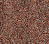 Kashmir Dreams Paisley Wallpaper by York Wallcoverings features an intricate paisley pattern in shades of pink, peach, and brown, richly adorned with floral and leaf motifs to create a dense, detailed, and swirling ornamental tapestry.