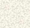 The Free Spirit Wallpaper by York Wallcoverings features a seamless pattern of light beige floral silhouettes on a slightly darker beige background, creating a soft, subtle, and elegant decorative design.