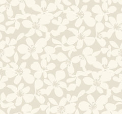 Introducing Free Spirit Wallpaper by York Wallcoverings—a seamless botanical design featuring overlapping petals in soft beige and cream tones. The subtle contrast between the background and floral motifs creates an elegant, understated look perfect for any sophisticated space.