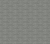 High Society Wallpaper by York Wallcoverings features a repeating geometric pattern with symmetrical, stylized birds and floral shapes in shades of grayish blue, creating an intricate, vintage-inspired design.