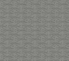 The High Society Wallpaper by York Wallcoverings showcases an intricate blue and gray pattern of symmetrical, stylized birds and floral motifs arranged in a diamond-shaped grid, creating a vintage, ornamental aesthetic.