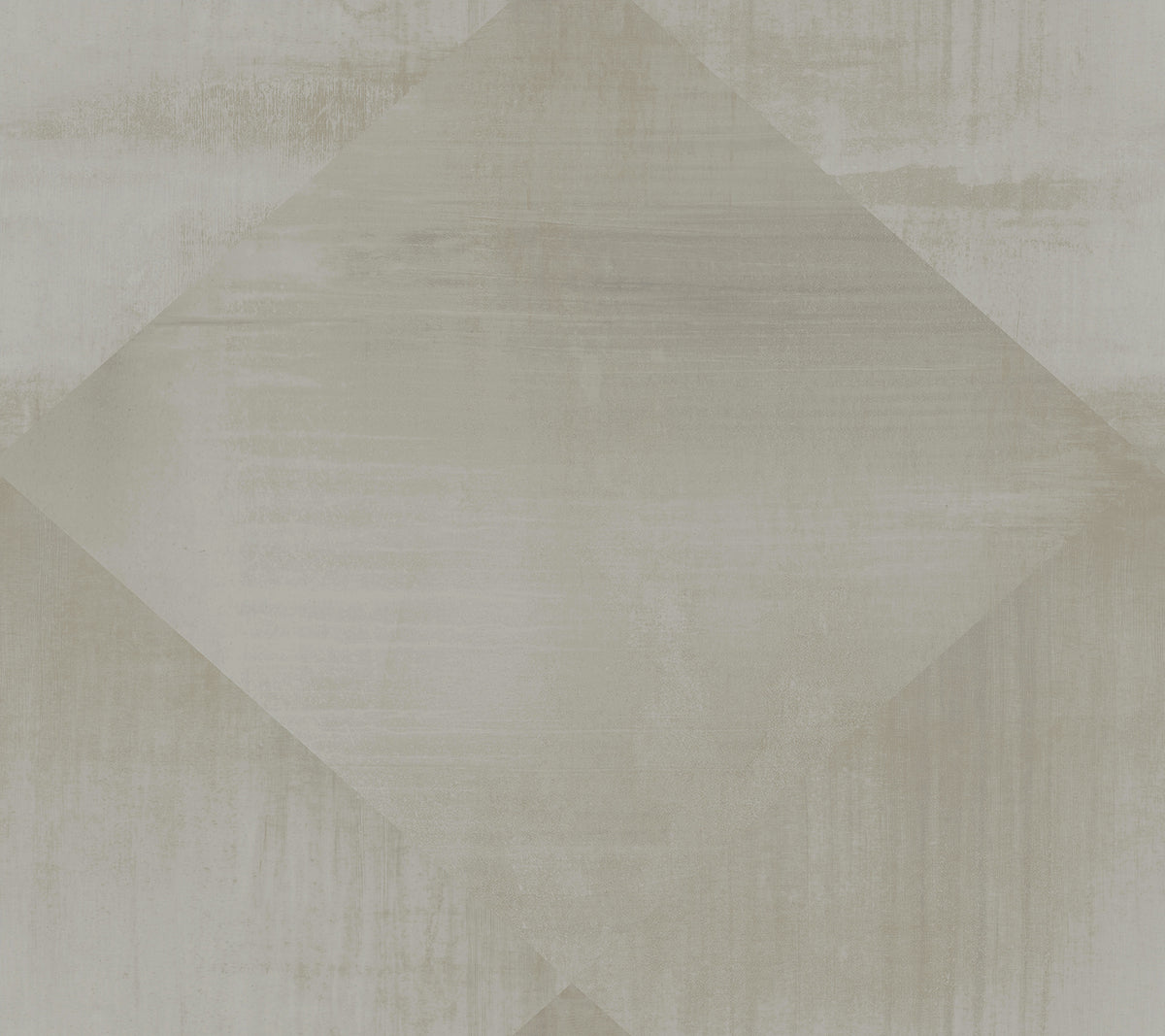 In Clay Wallpaper featuring a large, centered diamond pattern layered over a distressed, monochromatic gray texture.