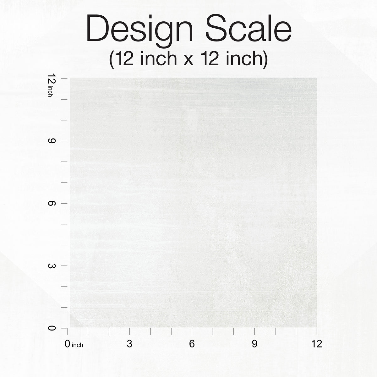 A square swatch of off-white In Clay Wallpaper with a subtle, textured surface shown against a 12-inch scale grid.
