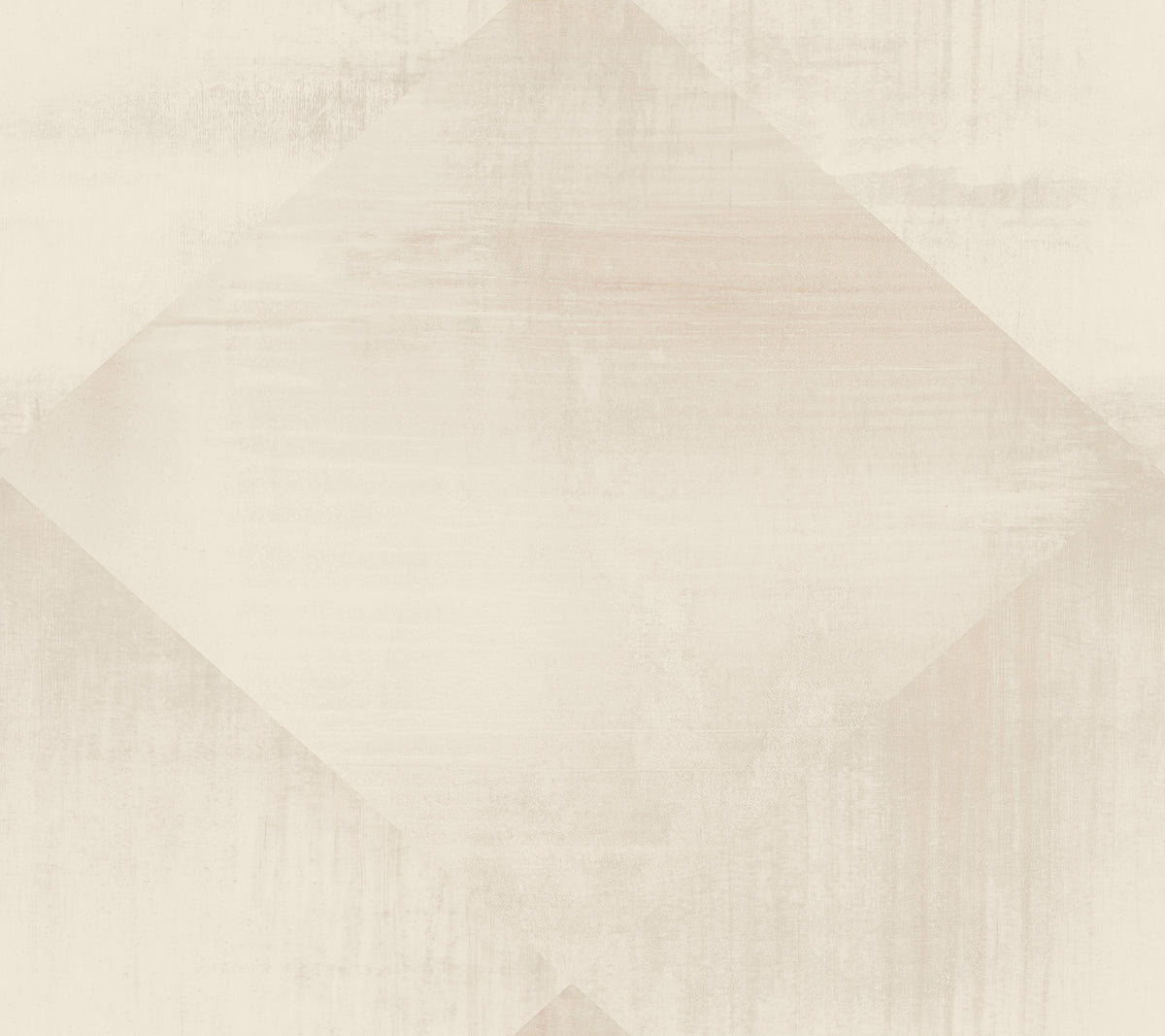 In Clay Wallpaper featuring an overlapping diamond pattern in muted, tonal shades of beige and cream.