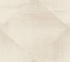 In Clay Wallpaper featuring an overlapping diamond pattern in muted, tonal shades of beige and cream.