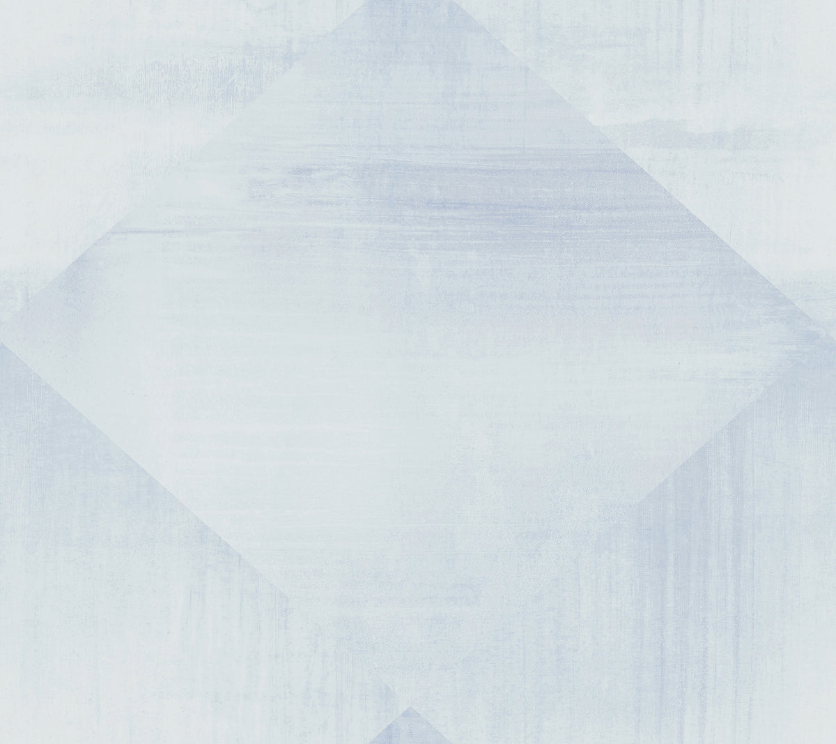 In Clay Wallpaper featuring a light blue, distressed texture with a large, centered diamond pattern created by overlapping geometric shapes.