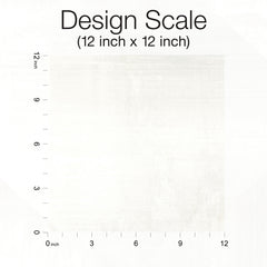 A square swatch of off-white In Clay Wallpaper shown with a 12-inch by 12-inch design scale ruler.