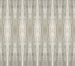 Escalante Wallpaper by York Wallcoverings features a repeating vertical pattern in muted beige, gray, and off-white tones, creating a symmetrical, abstract, and slightly blurred striped design reminiscent of tie-dye or weathered fabric.