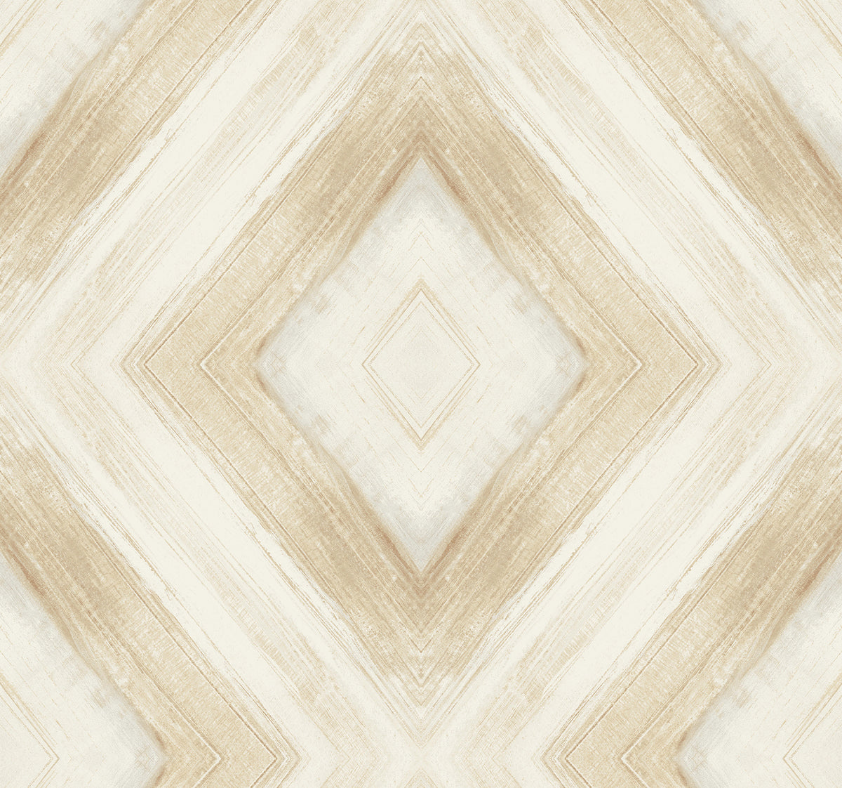 Ballad Wallpaper featuring a diamond pattern formed by diagonal, wood-grain texture in shades of cream and beige.