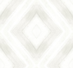 Ballad Wallpaper featuring a white and light grey diamond pattern created by textured, brushstroke-like lines.
