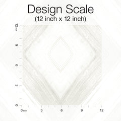 Ballad Wallpaper swatch with a light grey diamond pattern shown against a 12-inch by 12-inch scale grid.