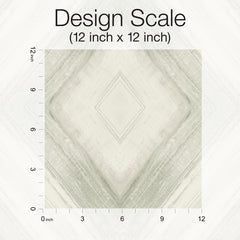 Ballad Wallpaper swatch featuring a diamond-shaped pattern with a soft, brushed texture, shown with a twelve-inch scale reference.