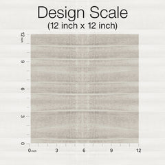Grey Stone Wallpaper sample featuring a horizontal light grey wood grain pattern, shown against a 12-inch by 12-inch measurement scale.