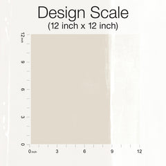 A 12 inch by 12 inch scale diagram of Ink Wash Wallpaper showing a light beige rectangular swatch with a blurred, brushstroke-style edge.