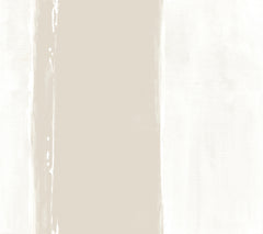 York Wallcoverings Ink Wash Wallpaper featuring broad, vertical bands of beige and white with a painted, ink wash aesthetic.