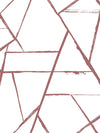 Intersect Wallpaper featuring a geometric pattern of intersecting, hand-painted style lines in a muted rose color on a white background.