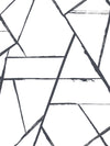Intersect Wallpaper featuring a geometric pattern of dark, hand-painted style lines on a white background.