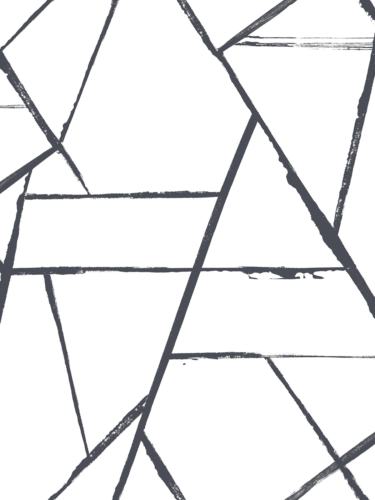 Intersect Wallpaper featuring a geometric pattern of dark, hand-painted style lines on a white background.