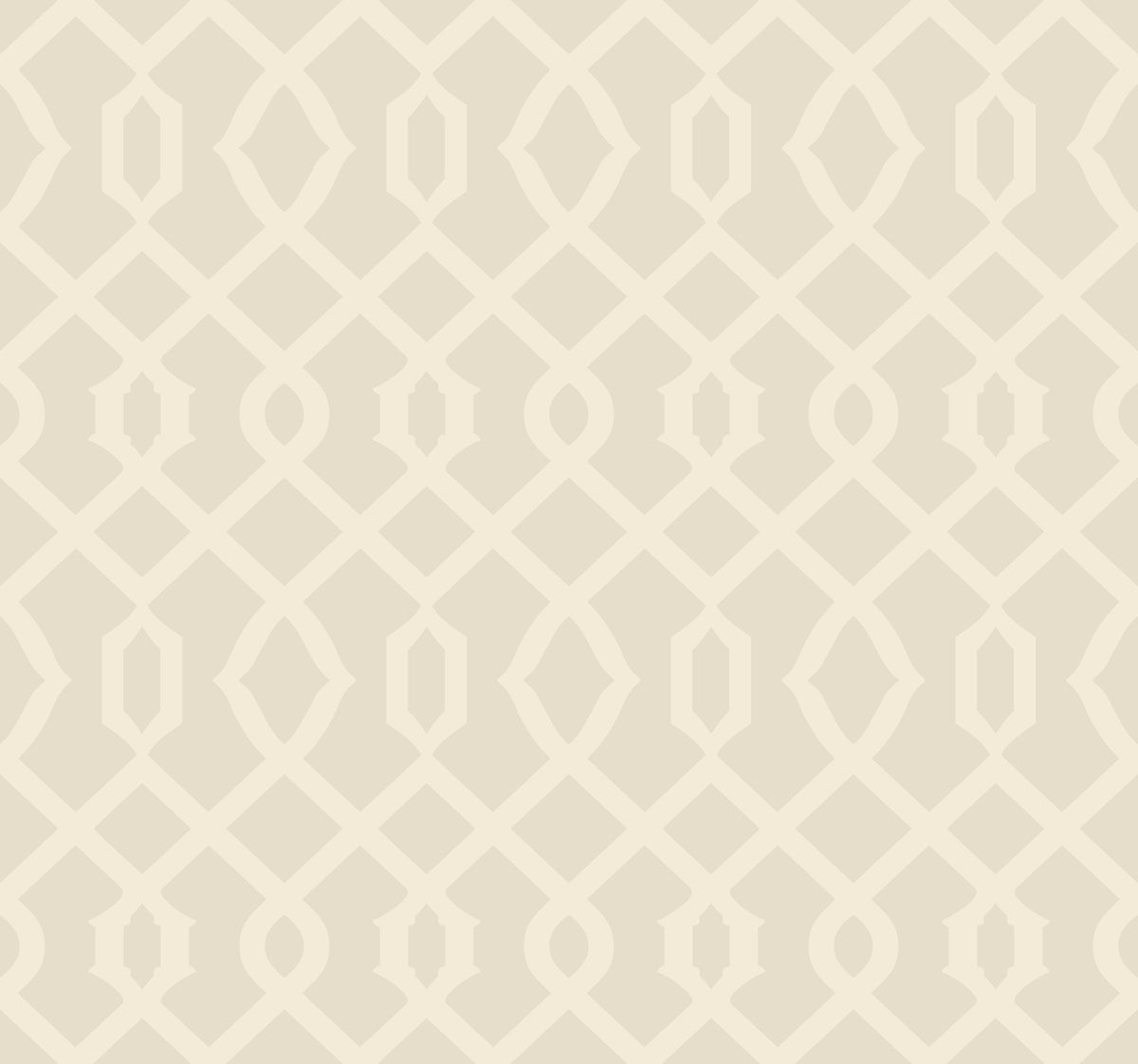 Luscious Wallpaper featuring a beige background with a repeating geometric lattice pattern.