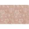 Barbier Wallpaper featuring a repeating pattern of white dashed floral outlines on a dusty rose background.
