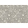 Barbier Wallpaper featuring a pattern of off-white dotted floral sprigs on a solid gray background.