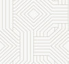 Candice Olson Diverging Diamonds Wallpaper features a geometric pattern of overlapping light gray lines forming squares and diamonds on a white background.