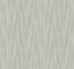 Candice Olson Bargello Wallpaper by York Wallcoverings in light gray, featuring a vertical, textured stripe pattern of varying widths.