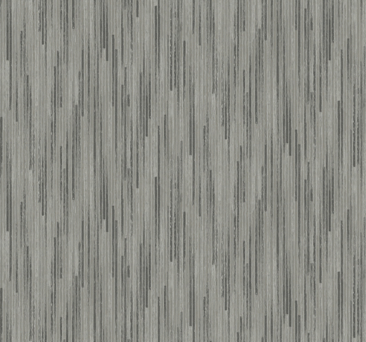 Candice Olson Bargello Wallpaper featuring a vertical pattern of grey, charcoal, and white linear strokes.