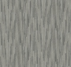 Candice Olson Bargello Wallpaper featuring a vertical pattern of grey, charcoal, and white linear strokes.