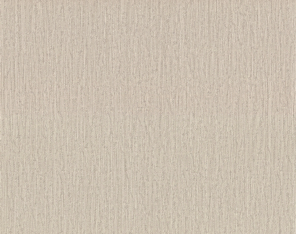 Vertical Woven Wallpaper in beige with a fine, vertical woven texture.