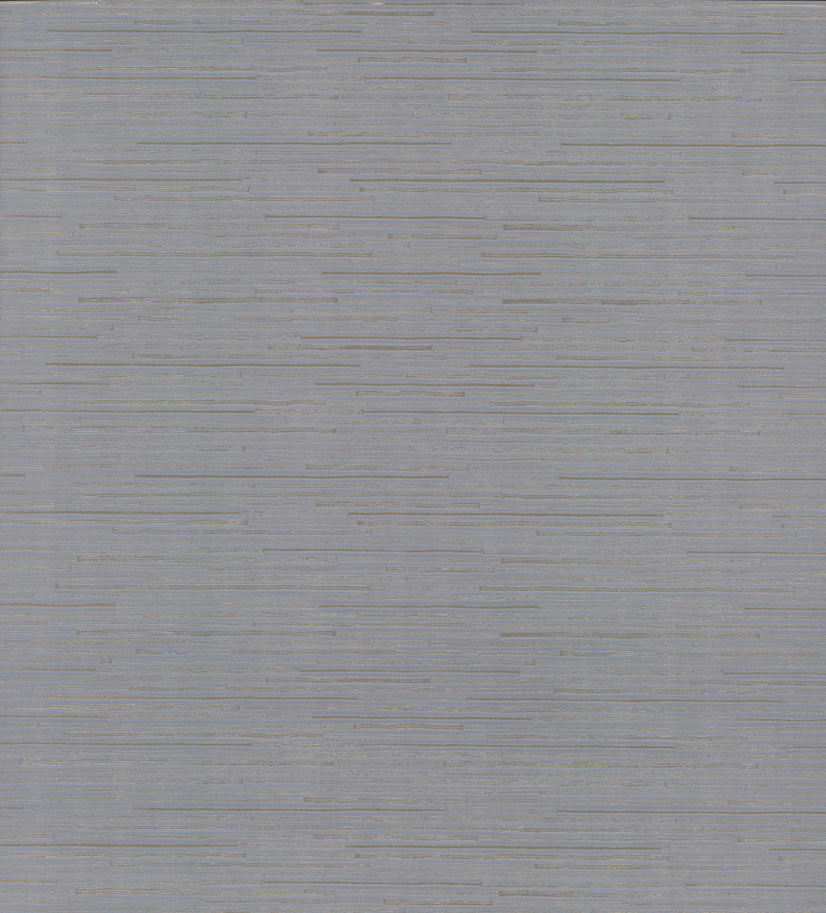 The Ribbon Bamboo Wallpaper by York Wallcoverings features a gray textured surface with thin, horizontal lines of varying lengths and shades, creating a subtle striped pattern across the entire design for a minimalist and abstract effect.