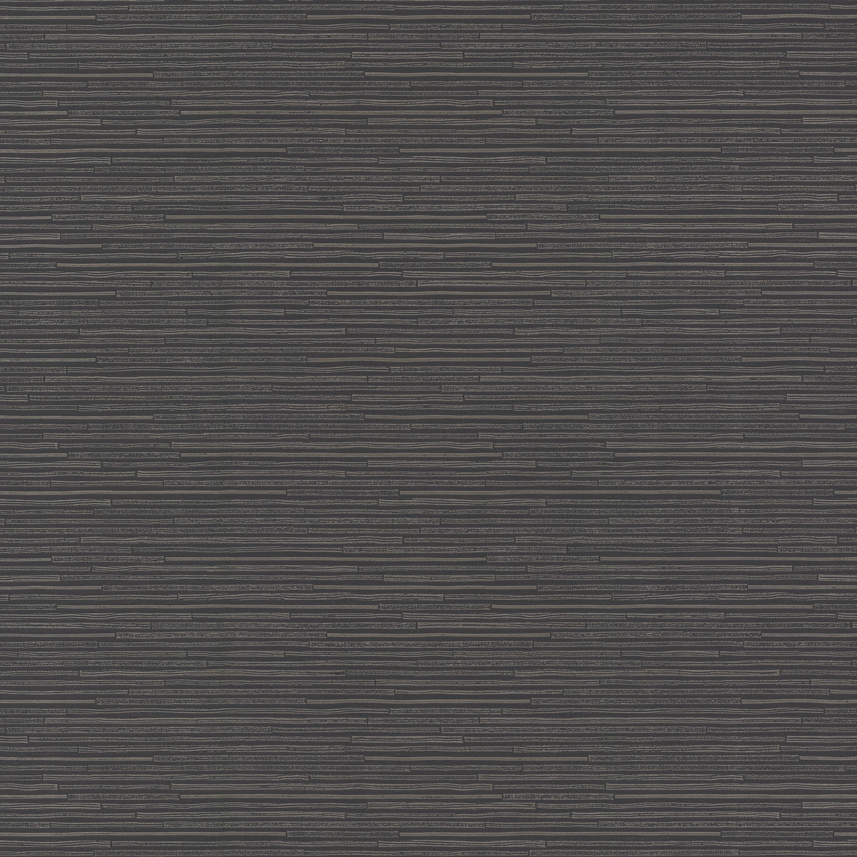 The Ribbon Bamboo Wallpaper by York Wallcoverings features a dark background with numerous thin, evenly spaced horizontal black and gray lines that create a textured, striped pattern across the entire surface.