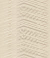 Candice Olson Glistening Chevron Wallpaper featuring a pattern of stacked, overlapping horizontal chevron stripes in shades of beige and light brown.