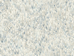 Ronald Redding Aslan Wallpaper featuring a repeating pattern of layered, U-shaped brushstrokes in shades of blue, gray, and cream.