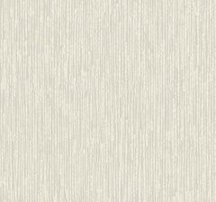 Ronald Redding Feather Fletch Wallpaper featuring a repeating vertical pattern of stylized, cream-colored feathers on a light beige background.
