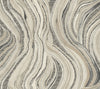 Ronald Redding Streaming Cheetah Wallpaper with a swirling, marbled pattern of beige, grey, and black stripes interspersed with spotted animal print textures.